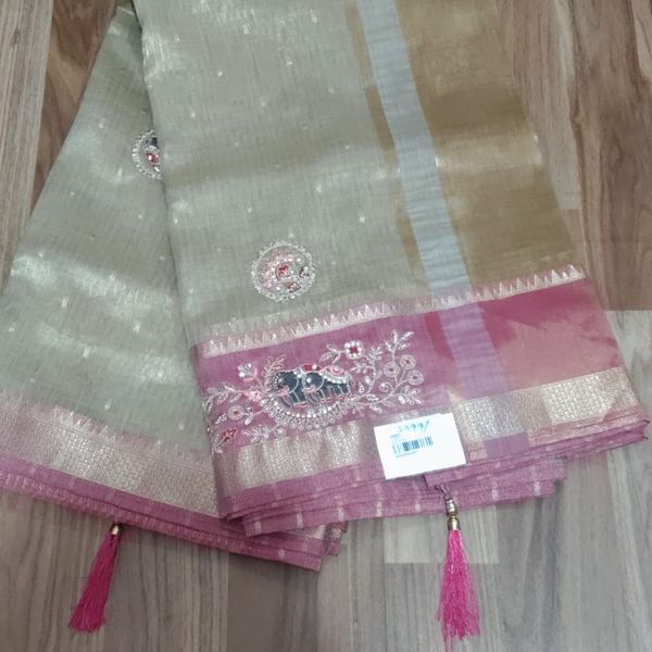 Georgette Cut Dana Work Saree